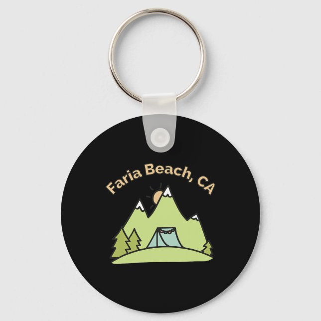 Faria Beach Ca Mountains Hiking Climbing Camping A Key Ring (Front)