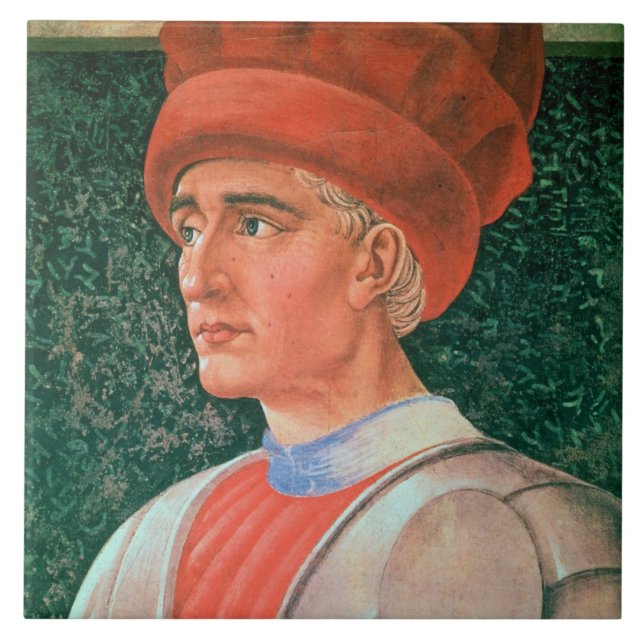 Farinata degli Uberti, detail of his bust, from th Tile (Front)