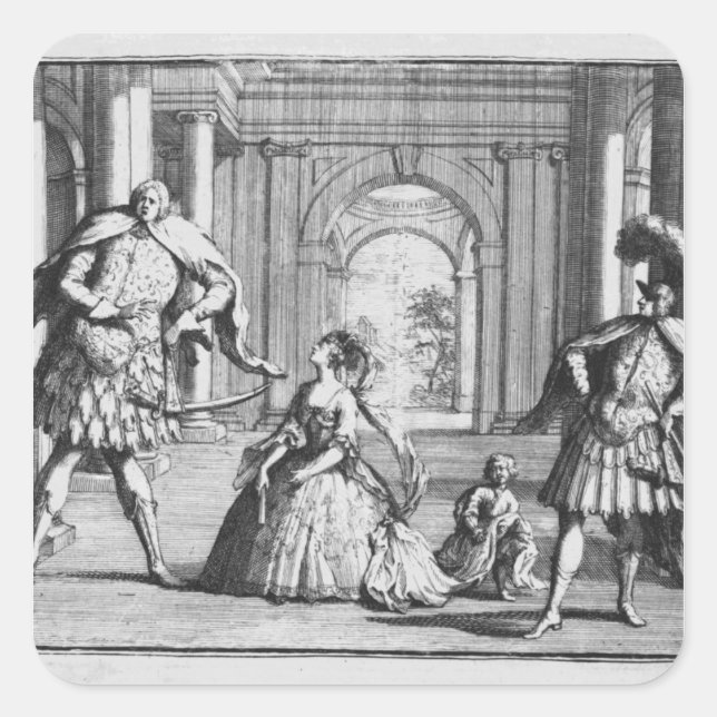 Farinelli, Cuzzoni and Senesino in Handel's Square Sticker (Front)