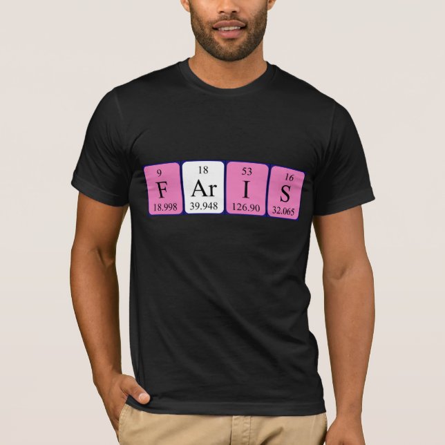 Faris periodic table name shirt (Front)