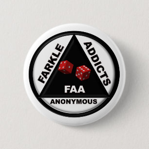 Farkle Addicts Anonymous (2010 Version) 6 Cm Round Badge