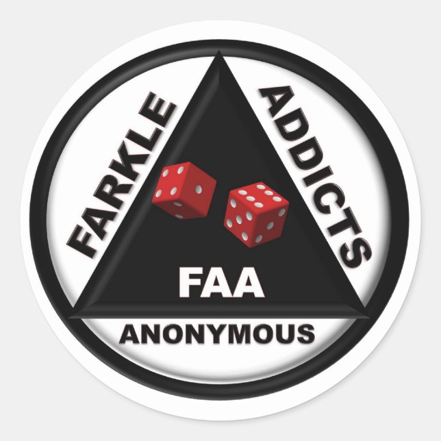 Farkle Addicts Anonymous (2010 Version) Classic Round Sticker (Front)