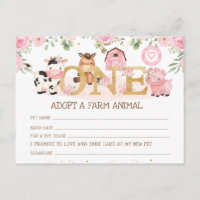 Farm 1st Birthday Adopt A Farm Animal Certificate