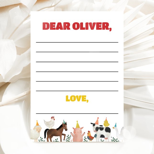 Farm 1st Birthday Time Capsule Card (Creator Uploaded)