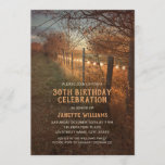 Farm 30th Birthday Invitations | Country Fall Path<br><div class="desc">Farm 30th Birthday Invitations | Country Fall Path Invitation Templates. Personalised 30th birthday invitations that feature a beautiful rustic country farm path,  string lights,  fall trees and colours. Great for farm,  fall,  rustic country themed birthdays. Design: superdazzle.com</div>