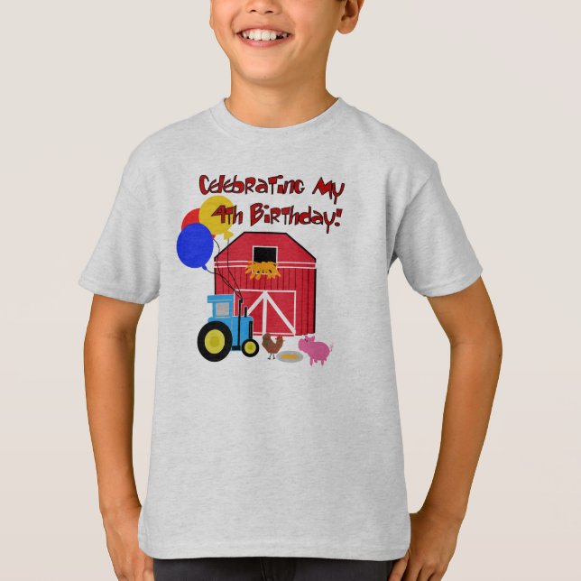 Farm 4th Birthday T-Shirt (Front)