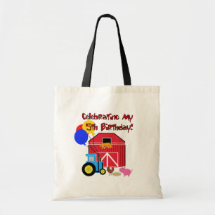 Farm 5th Birthday Tshirts and Gifts Tote Bag