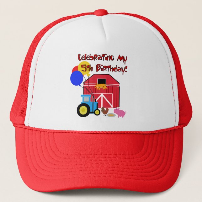 Farm 5th  Birthday Tshirts and Gifts Trucker Hat (Front)