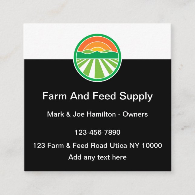 Farm And Feed Business Cards (Front)