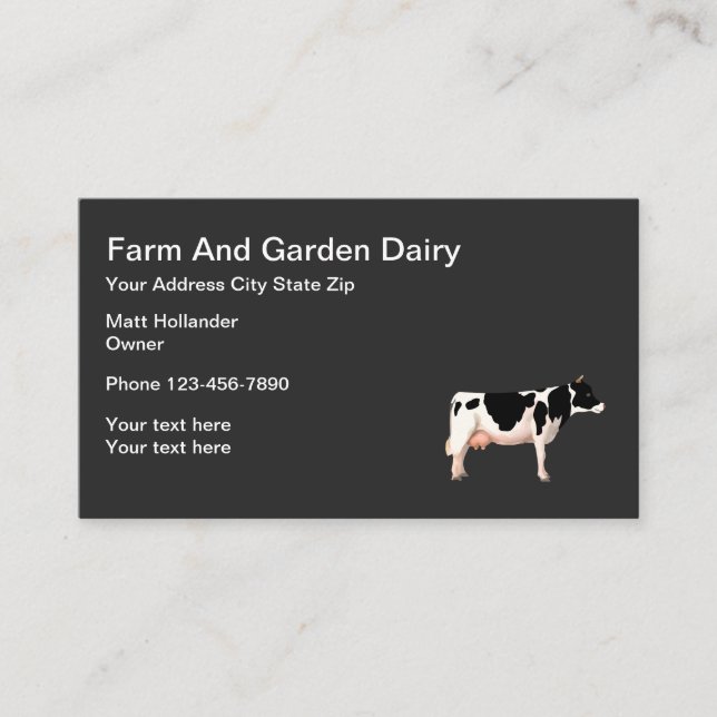Farm And Garden Diary Business Card (Front)