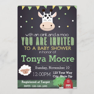 Farm Animal Baby Shower Invitation