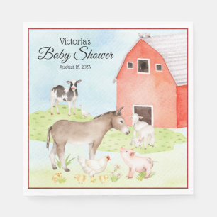 Farm Animal Baby Shower Paper Napkins