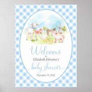 Farm Animal Baby Shower Welcome Poster