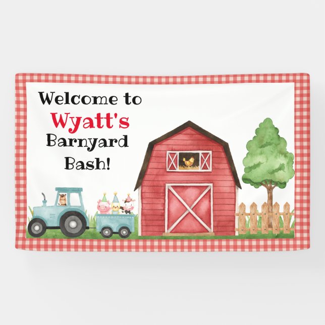 Farm Animal / Barnyard Birthday Banner (Horizontal)