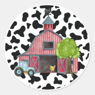Farm Animal Barnyard Birthday Party Sticker Favour
