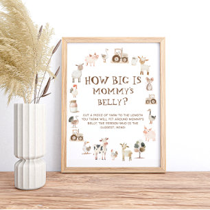Farm Animal  Barnyard How Big is Mummy's Belly Poster