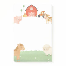 Farm Animal Barnyard Watercolor Sticky Notes