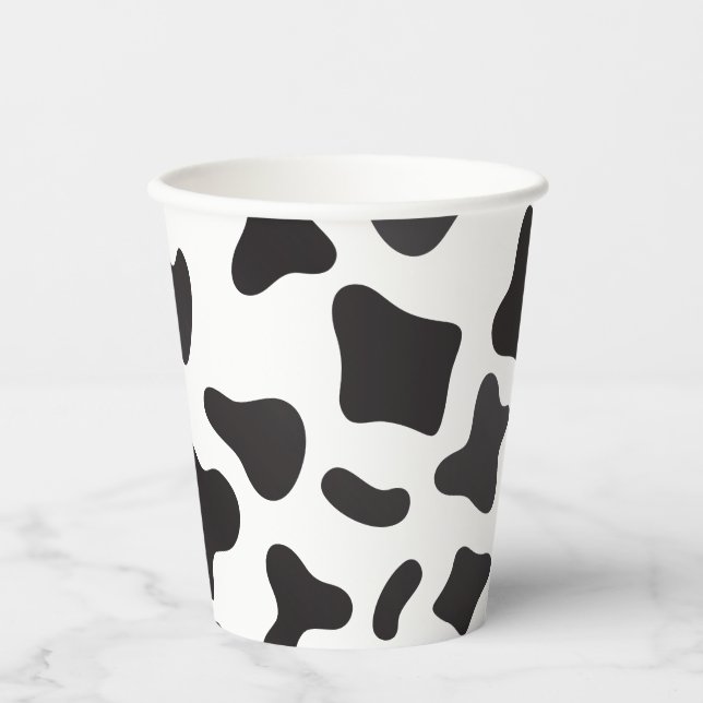 Farm Animal Birthday Cow Print Paper Cups (Front)