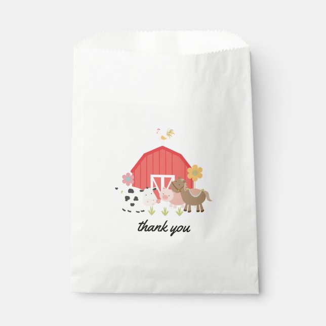 farm animal birthday party favour bags (Front)