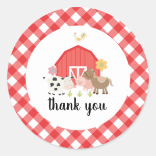 Farm Animal Birthday Party thank you favour tags