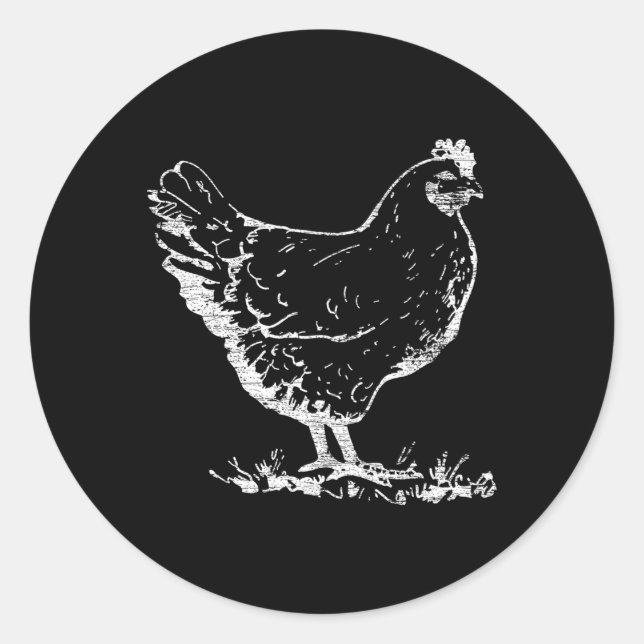 Farm Animal Chicken Classic Round Sticker (Front)