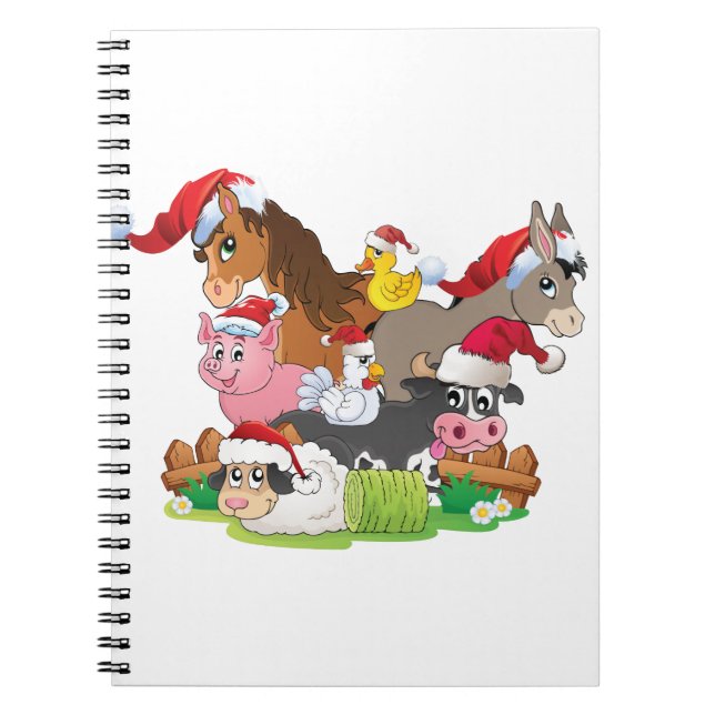 Farm Animal Christmas Notebook (Front)