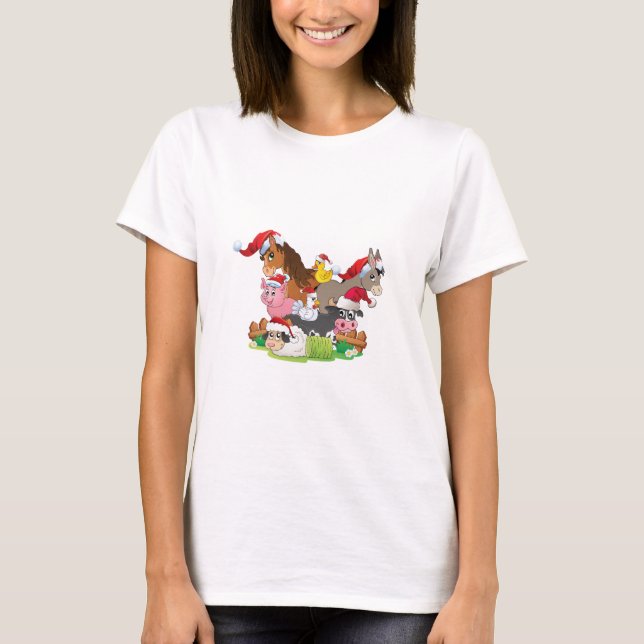 Farm Animal Christmas T-Shirt (Front)