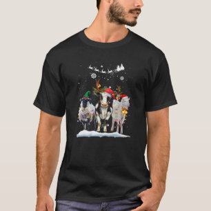 Farm Animal Christmas Tree Sheep Cow Goat Reindeer T-Shirt