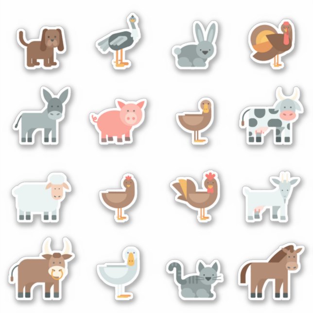 farm animal collection  sticker (Front)