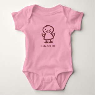 Farm Animal Doodles Duck Name Baby Bodysuit