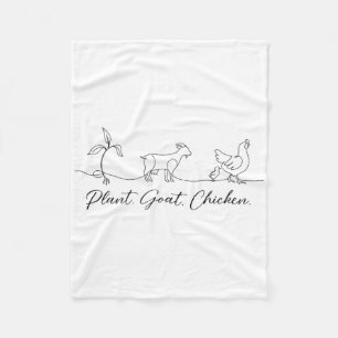 Farm Animal Farmer Goat Chicken Plant Lady Farming Fleece Blanket