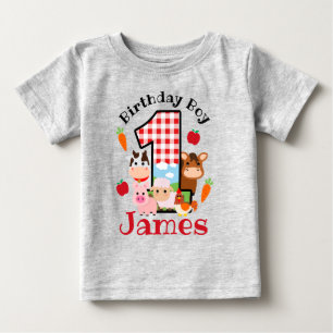 Farm Animal First Birthday    Barnyard Birthday  Baby T-Shirt