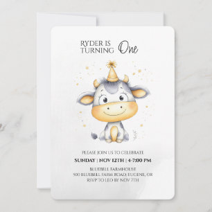 Farm Animal First Birthday Invitation 