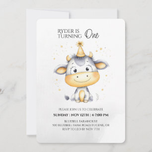 Farm Animal First Birthday Invitation