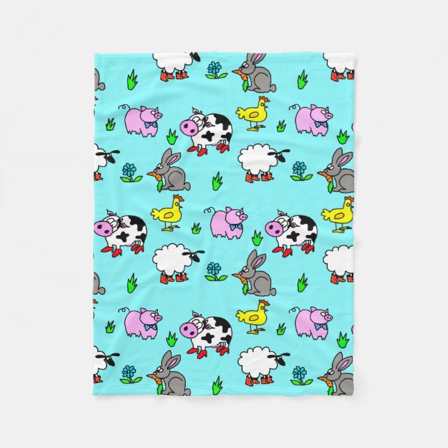 Farm Animal Fleece Blanket (Front)
