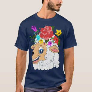 Farm Animal Floral Sheep T-Shirt