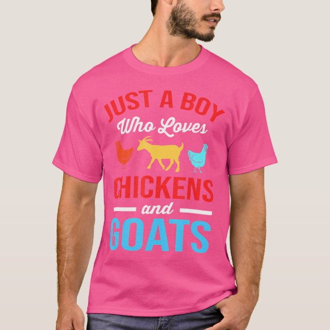 Farm Animal For Boys Just A Boy Who Loves Chickens T-Shirt (Front)