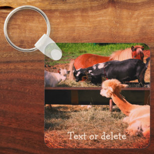 Farm Animal Friends Nature Personalized Key Ring