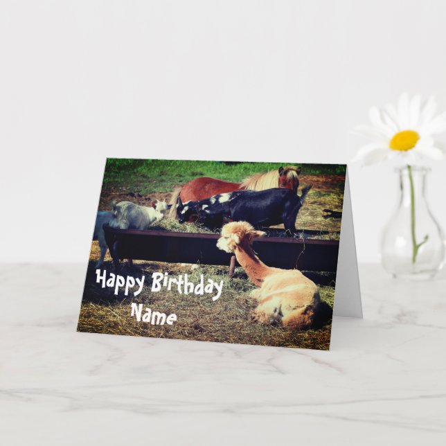 Farm Animal Friends Personalised Birthday  Card (Small Plant)