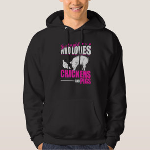 Farm Animal Girls Farmer Women Farming Pig Chicke Hoodie