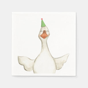Farm Animal Goose Gender Neutral Birthday Barnyard Napkin