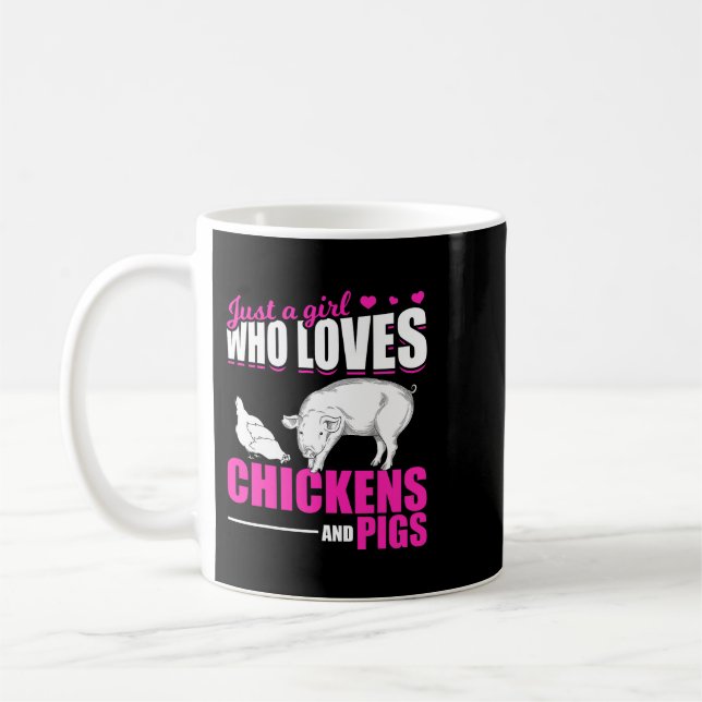Farm Animal Lover Girls Farmer Women Farming Pig C Coffee Mug (Left)