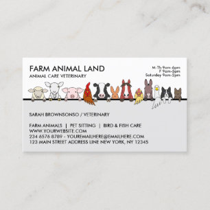 Farm Animal Next Appointment Visit Veterinarian Business Card