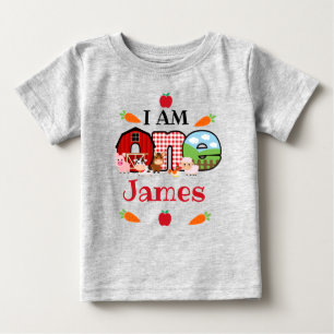 Farm Animal ONE Birthday Barnyard Birthday Baby T-Shirt