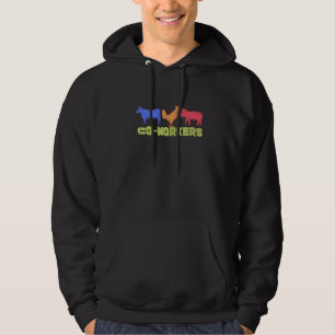 Farm Animal Pig Chicken Cow Co Workers Barnyard Hoodie