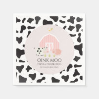 Farm Animal Pink Barn Cow Print Birthday