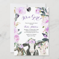 Farm Animal Purple Floral Girl Baby Shower