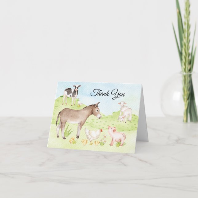Farm Animal Thank You Cards (Front)