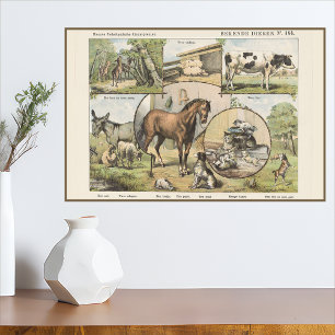 Farm Animal Vintage Dutch Artwork Poster