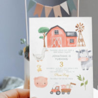 Farm Animal Watercolor Cute Birthday